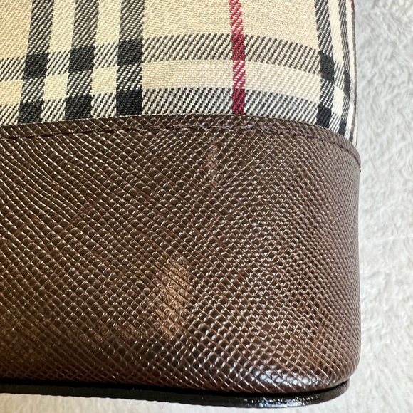 BURBERRY NOVA CHECK TOTE CANVAS FABRIC/LEATHER BEIGE EUC - Picture 7 of 14